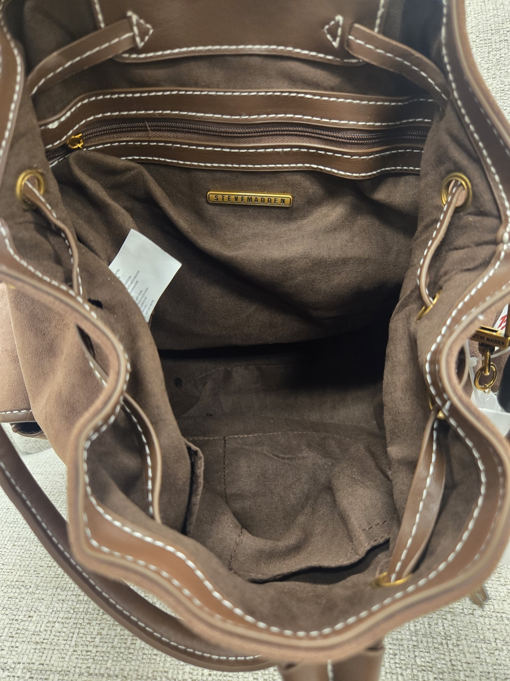 Steve Madden Brown Suede Backpack - Picture 8 of 9